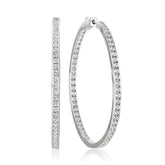 Classic Inside Out Hoop Earrings Finished in Pure Platinum - 1.5" Diameter